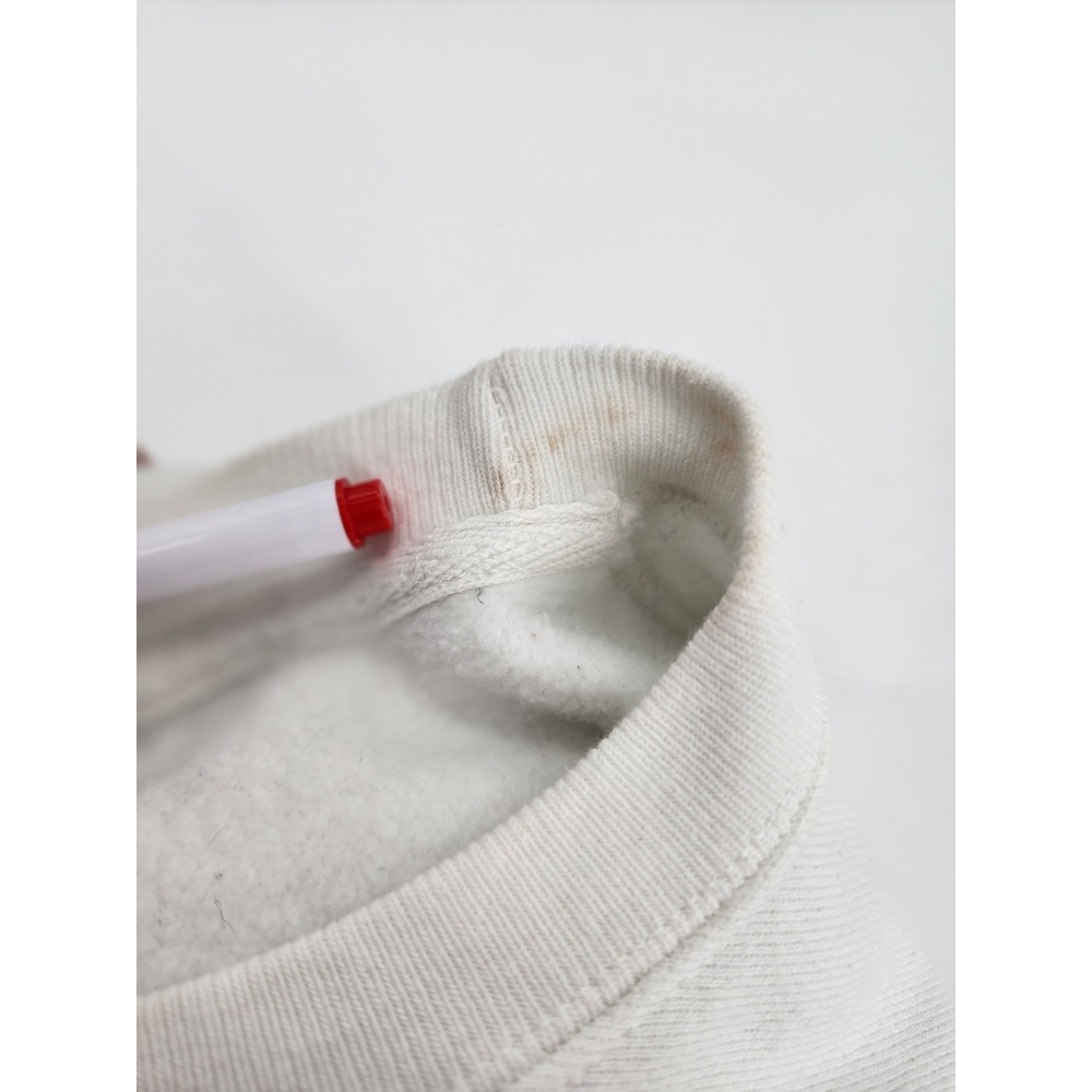 Champion Reverse Weave Crewneck Sweatshirt White Large Logo Spell Out Men's - Picture 8 of 10